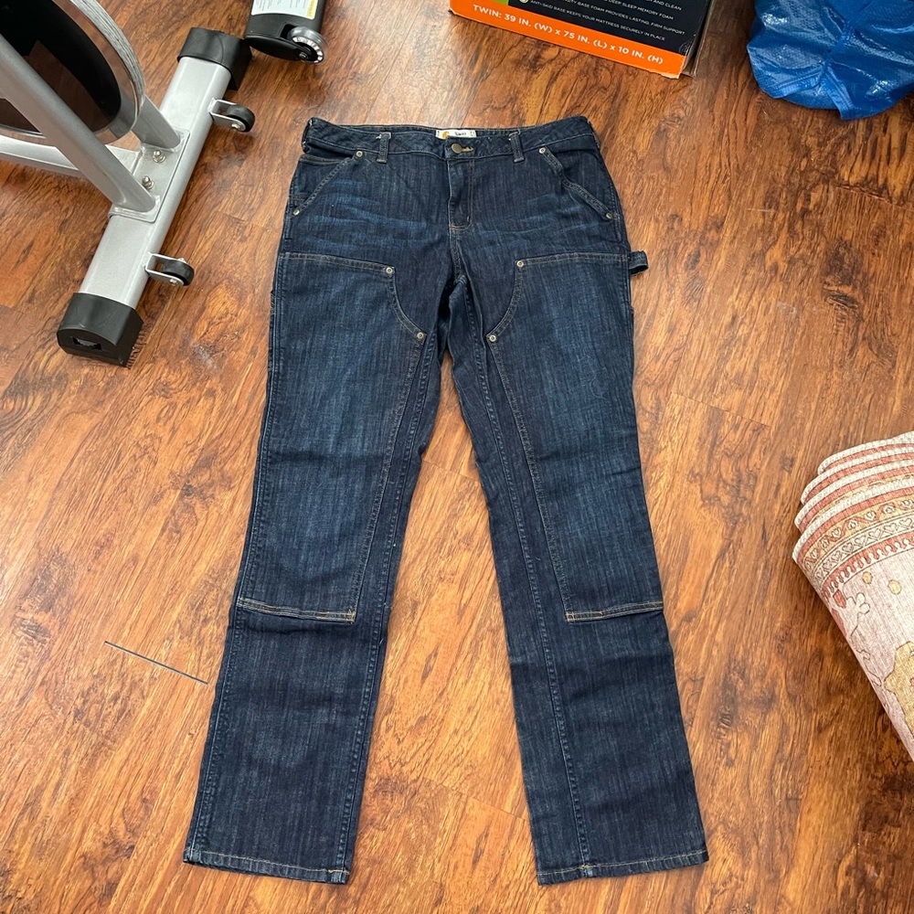 Carhartt Women's Slim Fit Layton Double Front Straight Leg Jean size 14